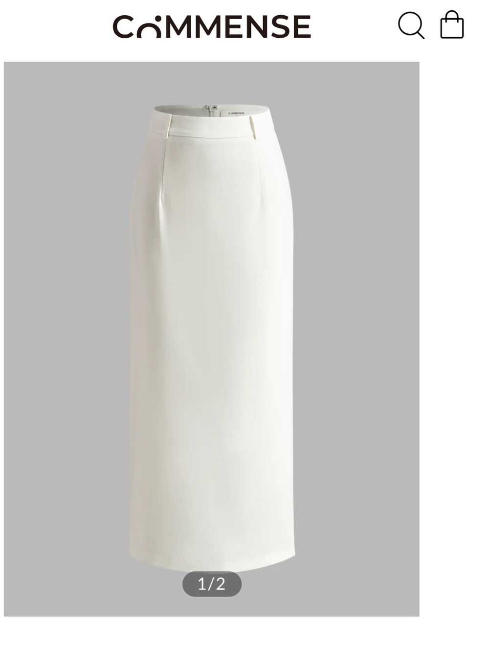 NWT Commense Slim Fit Semi-Sheer Elegant Slit Back Maxi Skirt Without Belt sizeS